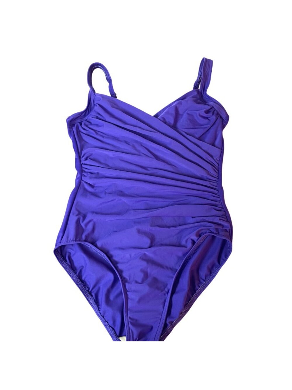 Miraclesuit Sanibel Ruched Slimming One Piece Swimsuit Sz 14 Underwire Purple